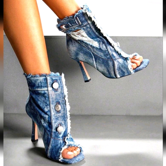 Women's Peep Toe High Heel Ankle Boots, Fashion For Date, Party